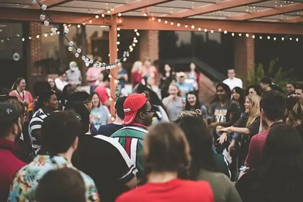 Crowd of people outside