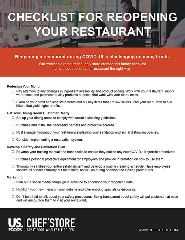 Reopening Your Restaurant Checklist