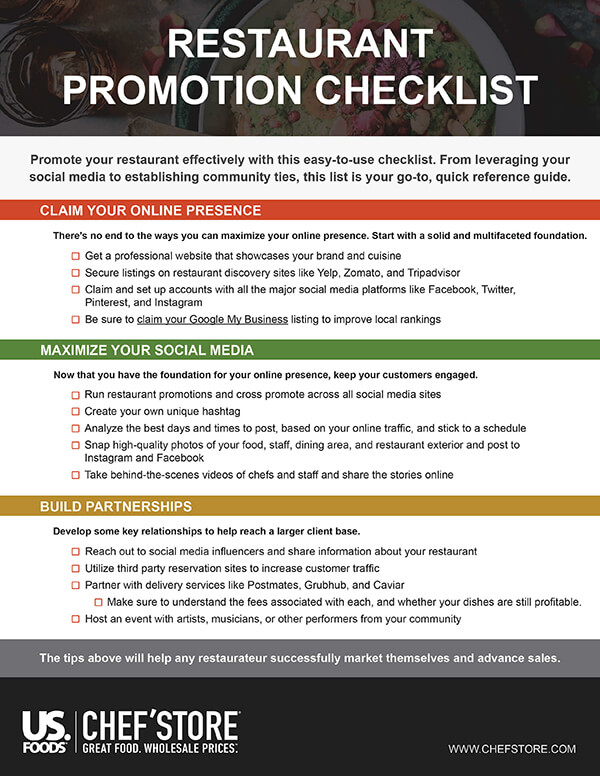 Checklist on how to promote your restaurant