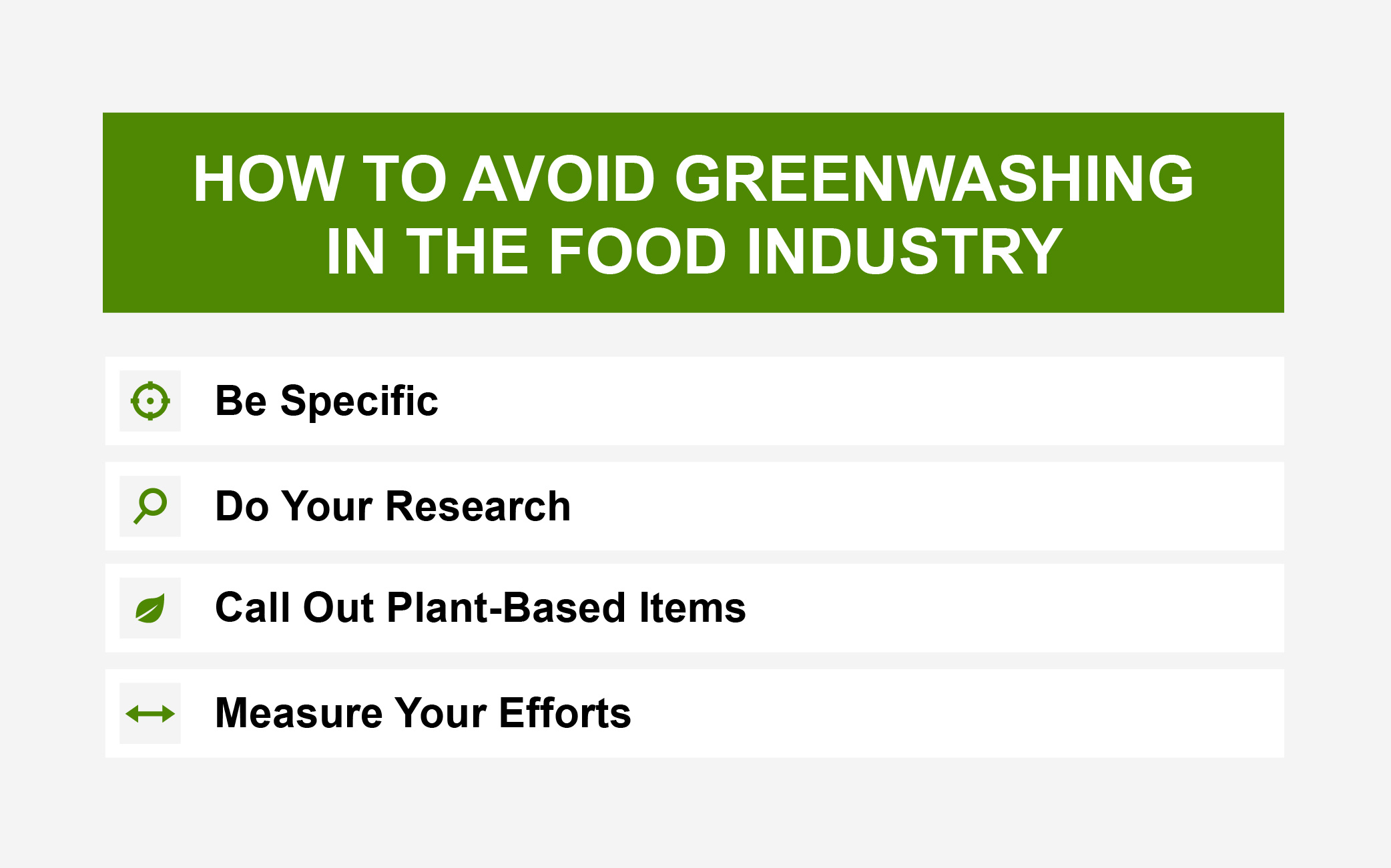 Avoid greenwashing in the food industry.