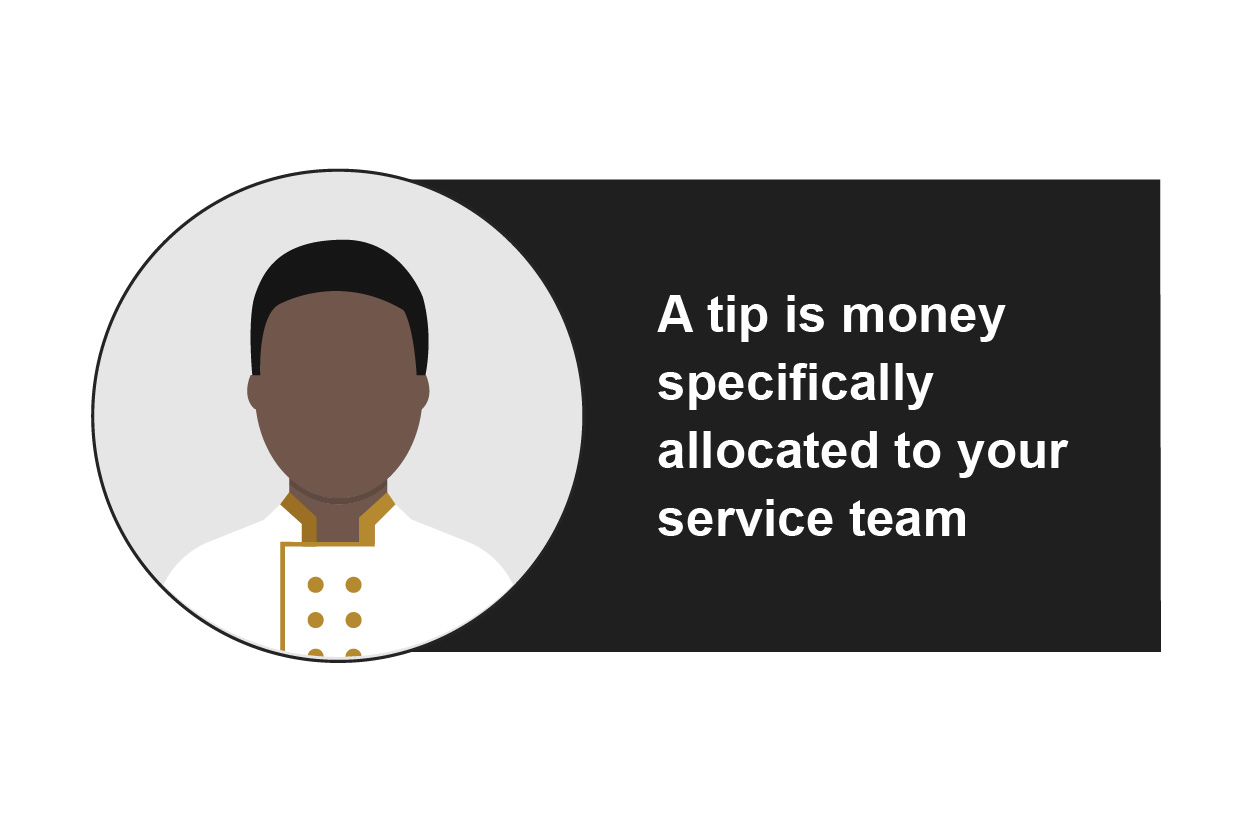 A tip is money specifically allocated to your service team.