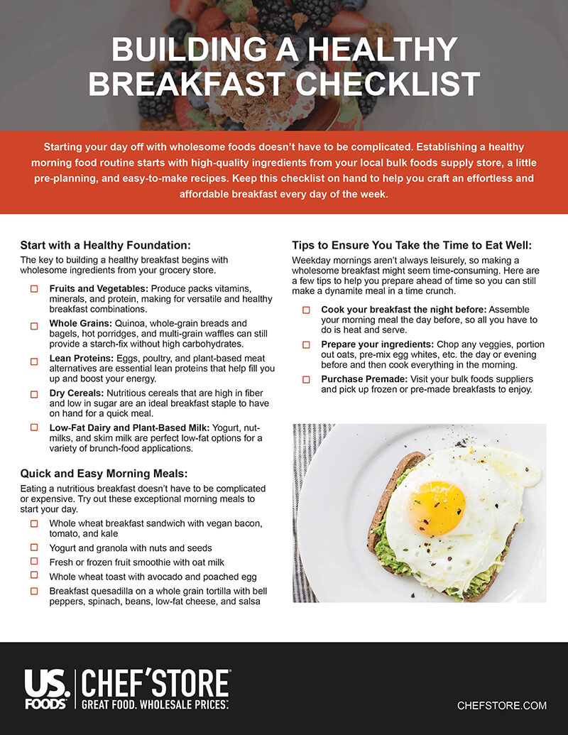 Building a healthy breakfast checklist.
