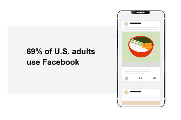 69% of US adults use Facebook.