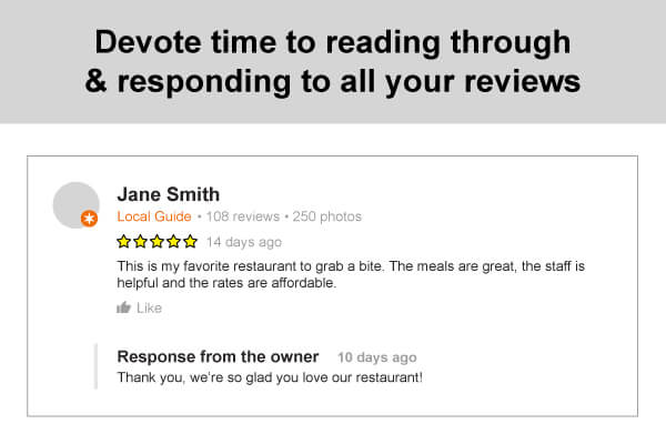 Read through and respond to all reviews.