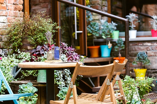 Pop-up restaurant with garden seating.