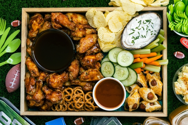 tailgate food with a variety of options