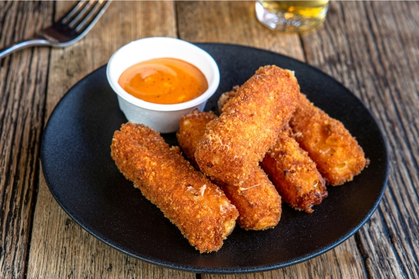 mozarella sticks on plate
