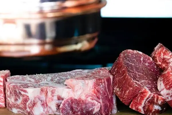 Cuts of raw steak