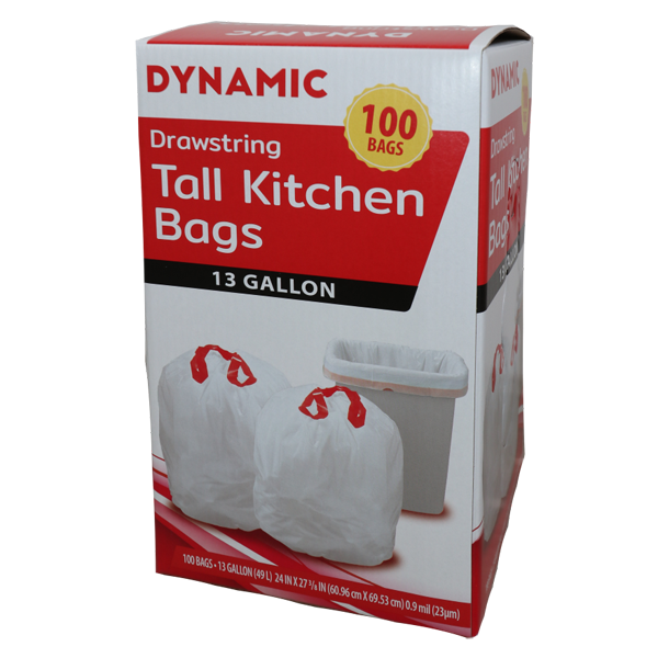 Tall Kitchen Drawstring Trash Bags 13 Gallon, 500 Count Bulk, Kitchen