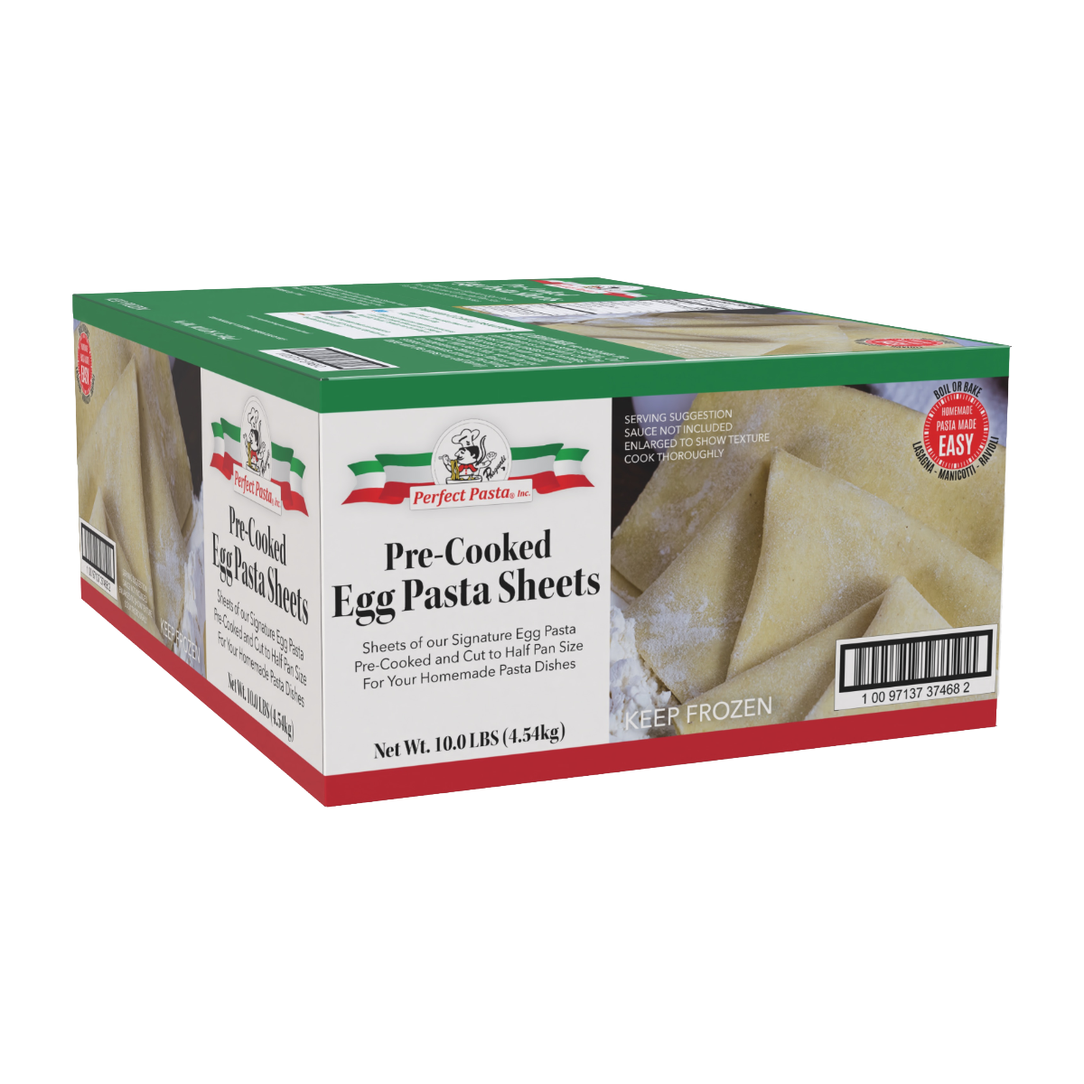 PERFECT PASTA PRE-COOKED EGG PASTA SHEETS 8.75X11 FROZEN 10LB