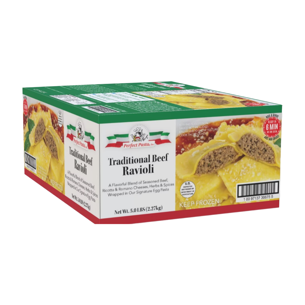 ROSELI RAVIOLI BEEF MEDIUM SQUARE PLAIN PASTA - US Foods CHEF'STORE