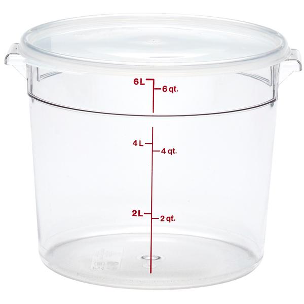 Choice 6 and 8 Qt. Red Square Polypropylene Food Storage Container Lid