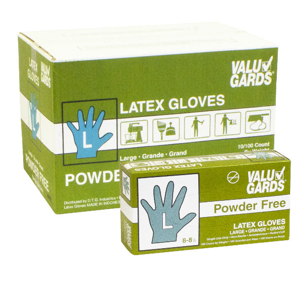 VALU GARDS LATEX GLOVES LARGE POWDER FREE