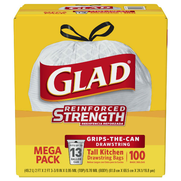 GLAD CAN LINER 13 GAL KITCHEN DRAWSTRING BAGS FLEX - US Foods CHEF'STORE