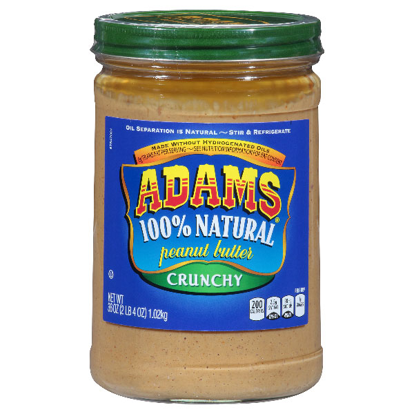 ADAMS 100% NATURAL PEANUT BUTTER CRUNCHY