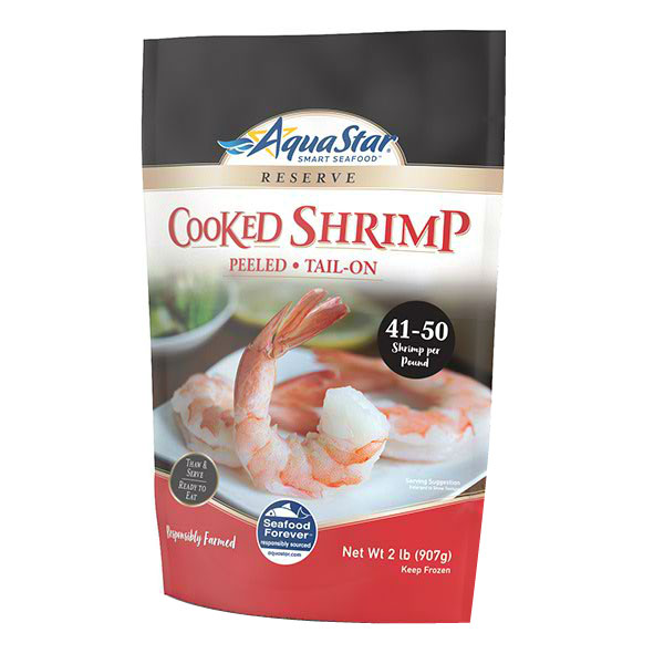 AQUA STAR SHRIMP COOKED 41-50 PEELED TAIL ON