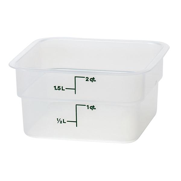 Cambro 2 Quart Clear Square Food Storage Containers with Lids, Set