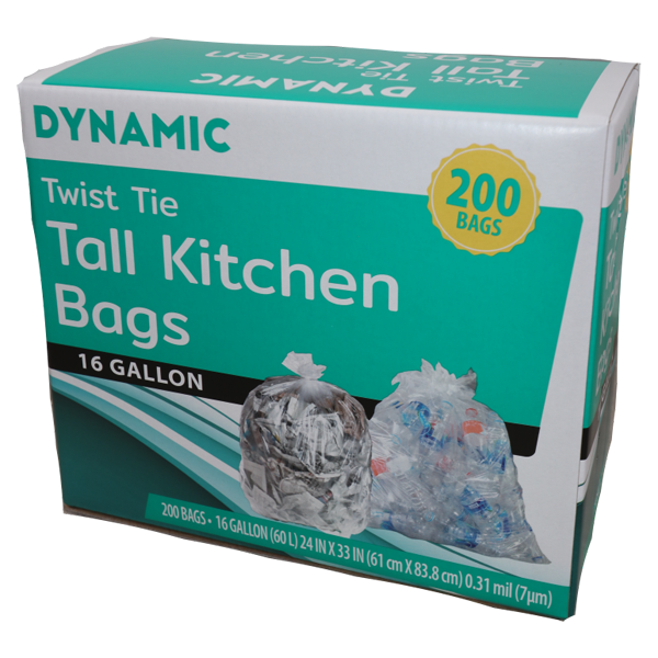 DYNAMIC GREEN TWIST TIE TRASH BAGS 45 GAL - US Foods CHEF'STORE