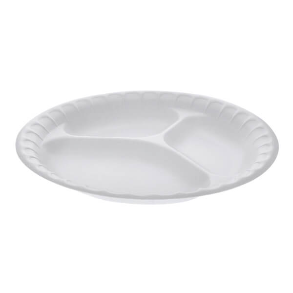 PACTIV 3 COMP WHITE LAMINATED FOAM PLATES 10 INCH - US Foods CHEF'STORE