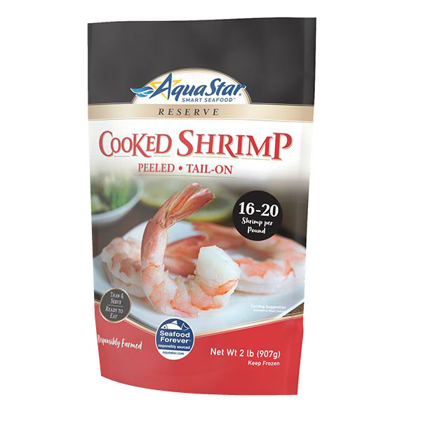 Aquastar Cooked Peeled Tail-On White Shrimp (16-20 Pc/Lb)