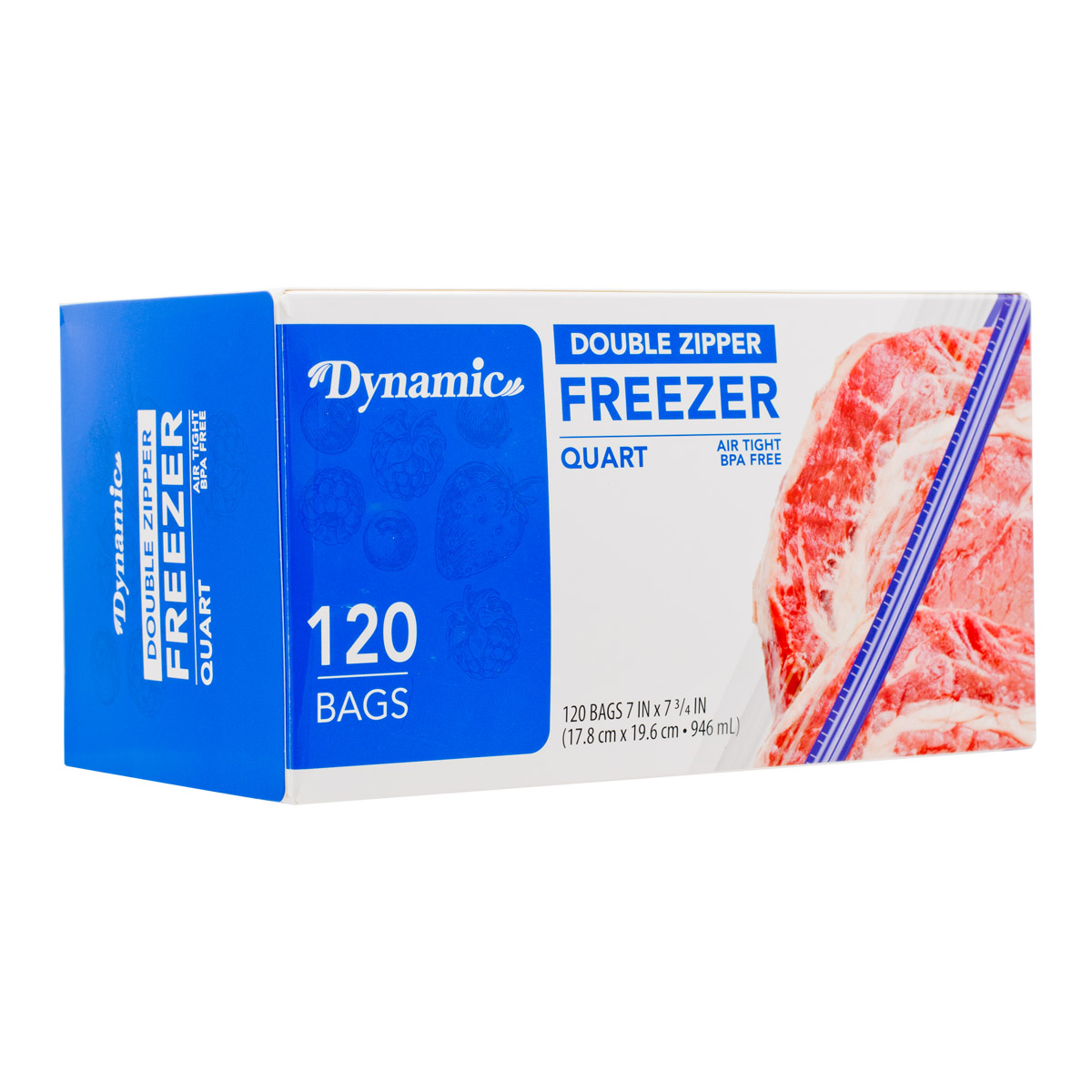 DYNAMIC DYNAMIC RESEALABLE FREEZER BAG QUART