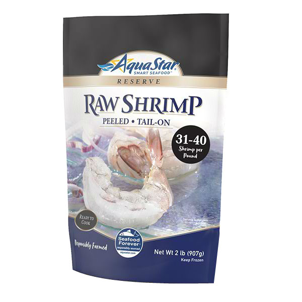 AQUA STAR SHRIMP RAW 31-40 PEELED TAIL ON