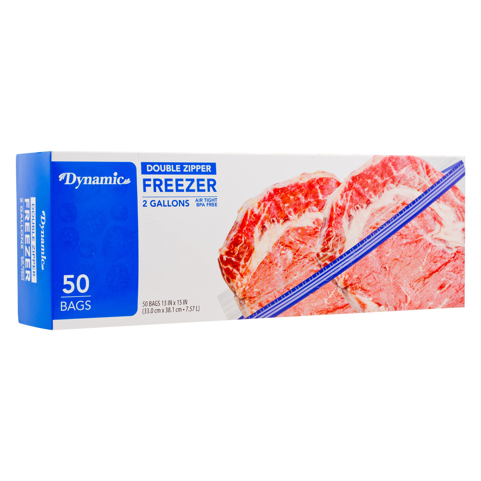 DYNAMIC RESEALABLE FREEZER BAG 2 GALLON