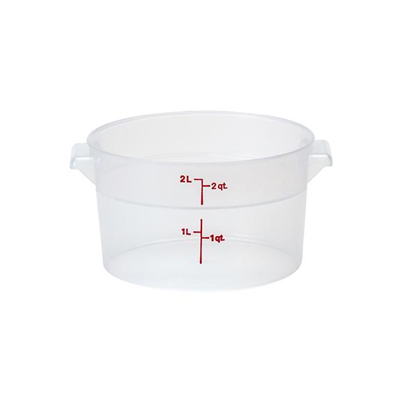 Cambro 2 Qt. Translucent Round Polypropylene Food Storage Container and Lid  - 3/Pack