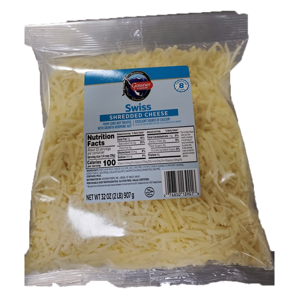 GOSSNER SWISS SHREDDED CHEESE