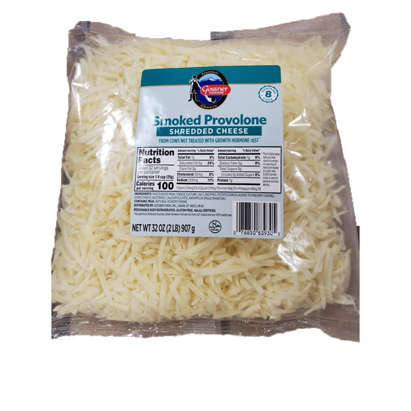 GOSSNER SMOKED PROVOLONE SHREDDED CHEESE